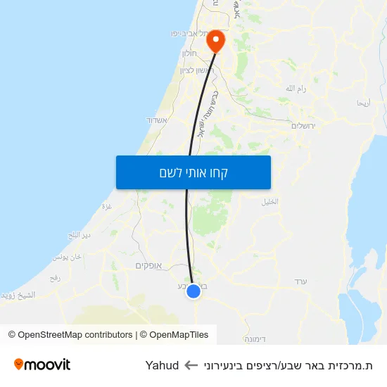 מפת ת.מרכזית באר שבע/רציפים בינעירוני לYahud