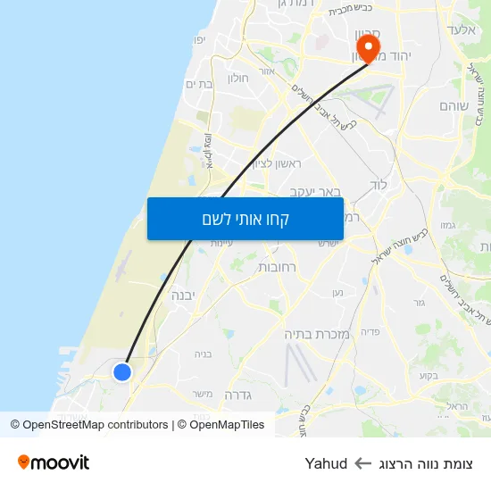 מפת צומת נווה הרצוג לYahud