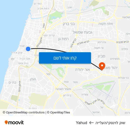 מפת שוק לוינסקי/העלייה לYahud