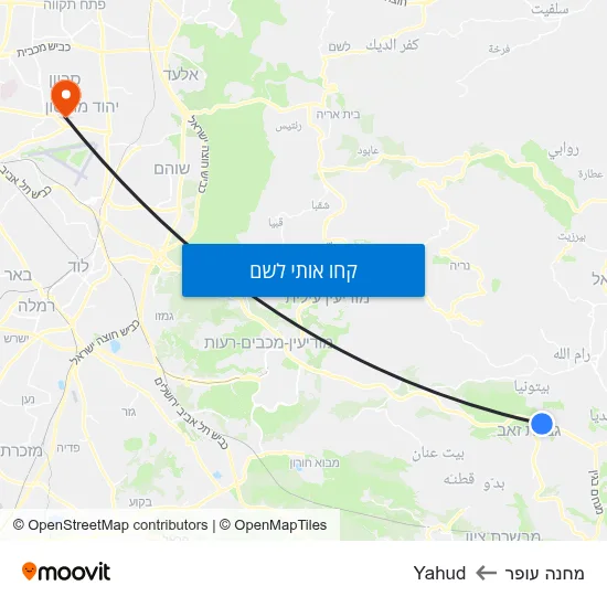 מפת מחנה עופר לYahud