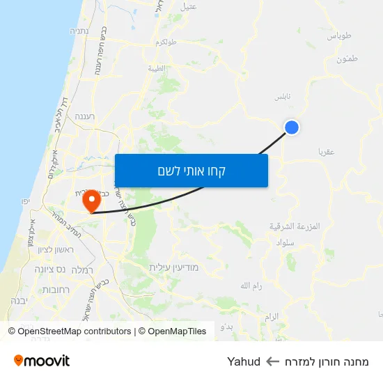 מפת מחנה חורון למזרח לYahud