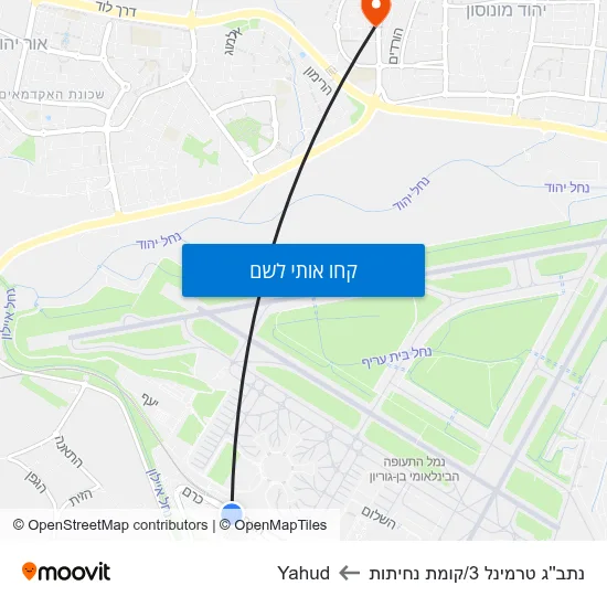 מפת נתב''ג טרמינל 3/קומת נחיתות לYahud