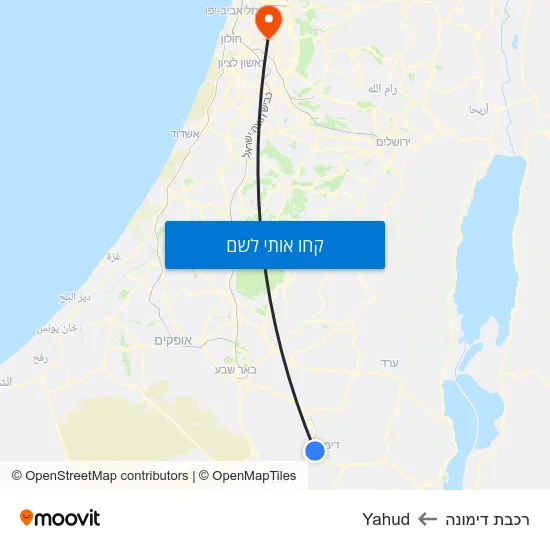 מפת רכבת דימונה לYahud
