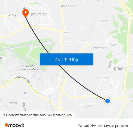 מפת מחנה בן עמי/כניסה לYahud