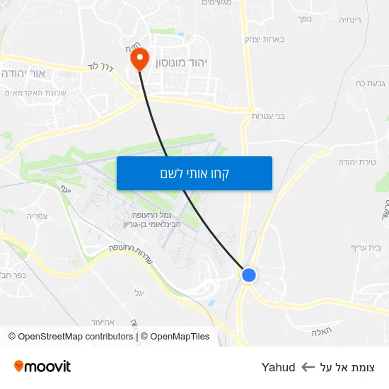 מפת צומת אל על לYahud