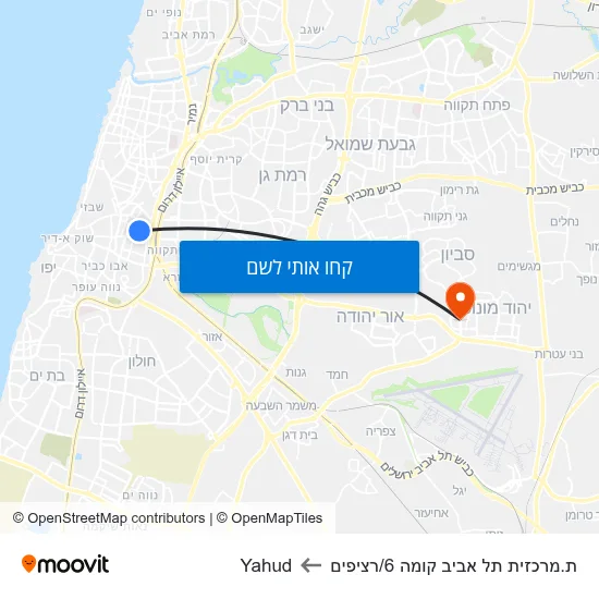 מפת ת.מרכזית תל אביב קומה 6/רציפים לYahud