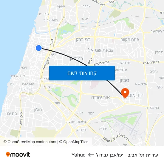 מפת עיריית תל אביב - יפו/אבן גבירול לYahud