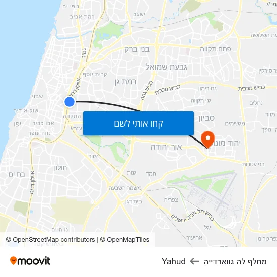 מפת מחלף לה גווארדייה לYahud