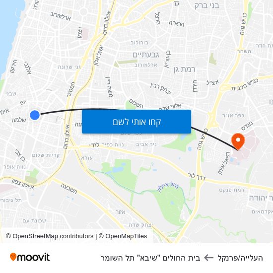 מפת העלייה/פרנקל לבית החולים "שיבא" תל השומר