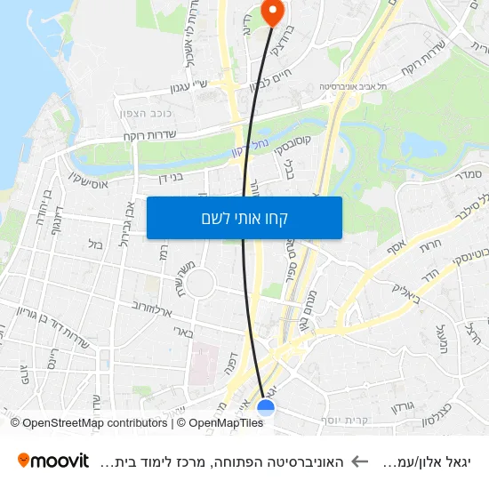 מפת יגאל אלון/עמק ברכה להאוניברסיטה הפתוחה, מרכז לימוד בית ספר אליאנס