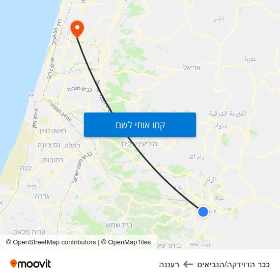 מפת ככר הדוידקה/הנביאים לרעננה