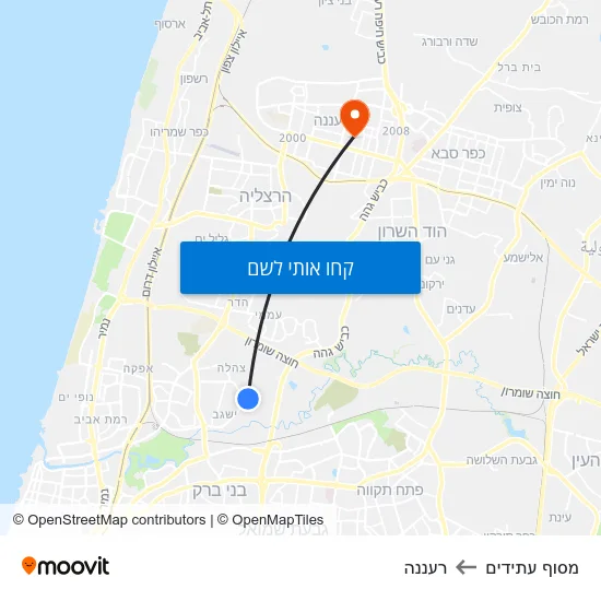 מפת מסוף עתידים לרעננה