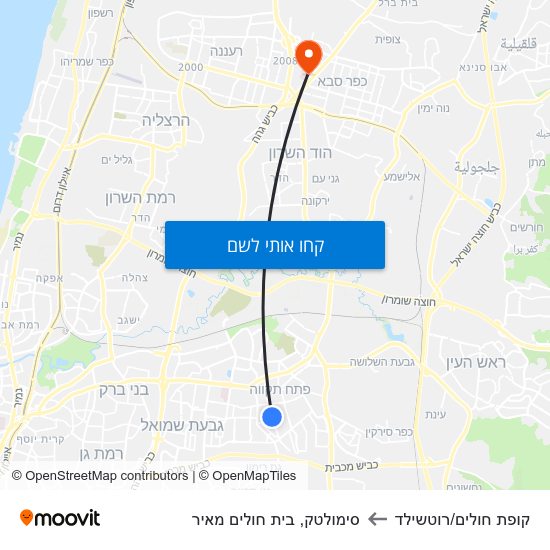 מפת קופת חולים/רוטשילד לסימולטק, בית חולים מאיר