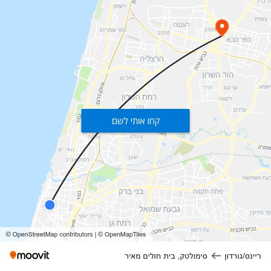 מפת ריינס/גורדון לסימולטק, בית חולים מאיר