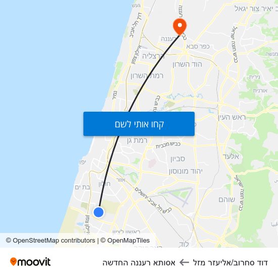 מפת דוד סחרוב/אליעזר מזל לאסותא רעננה החדשה