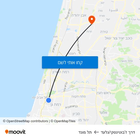 מפת דרך ז'בוטינסקי/גלעד לתל מונד