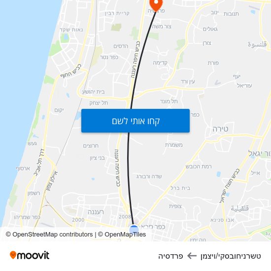 מפת טשרניחובסקי/ויצמן לפרדסיה