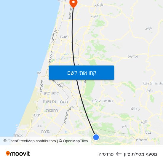 מפת מסעף מסילת ציון לפרדסיה