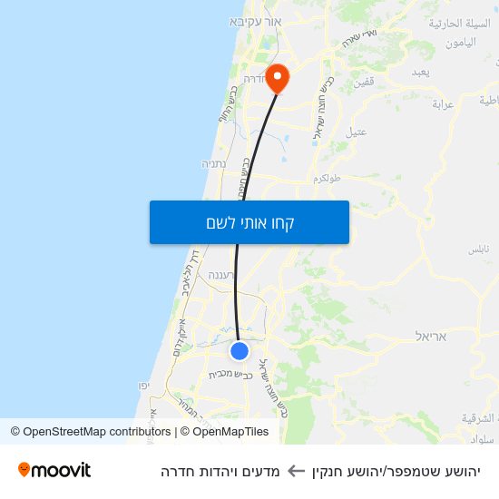 מפת יהושע שטמפפר/יהושע חנקין למדעים ויהדות חדרה