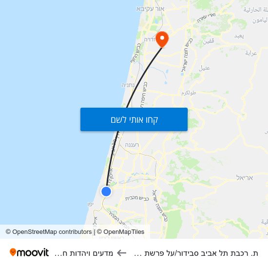 מפת ת. רכבת תל אביב סבידור/על פרשת דרכים למדעים ויהדות חדרה