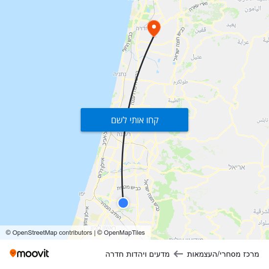 מפת מרכז מסחרי/העצמאות למדעים ויהדות חדרה