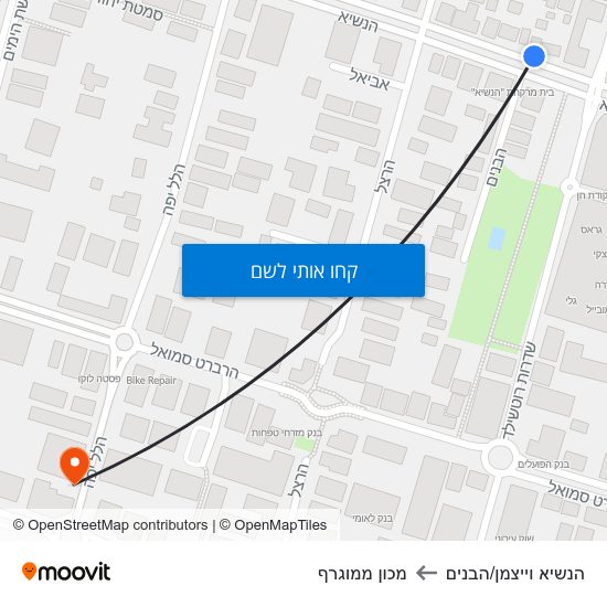 מפת הנשיא וייצמן/הבנים למכון ממוגרף