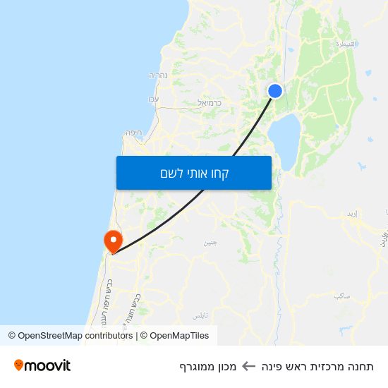 מפת תחנה מרכזית ראש פינה למכון ממוגרף