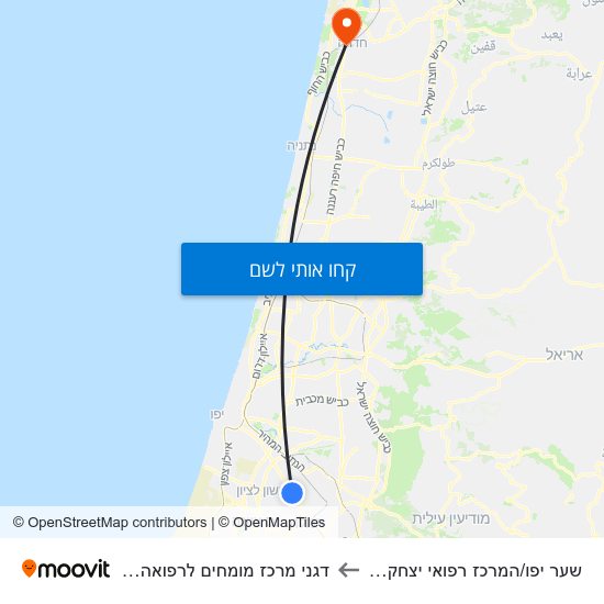 מפת צומת צריפין לדרום לדגני מרכז מומחים לרפואה יועצת