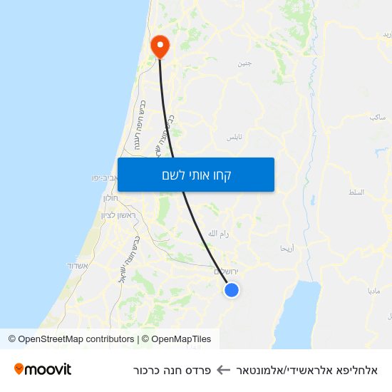 מפת אלחליפא אלראשידי/אלמונטאר לפרדס חנה כרכור
