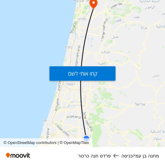 מפת מחנה בן עמי/כניסה לפרדס חנה כרכור