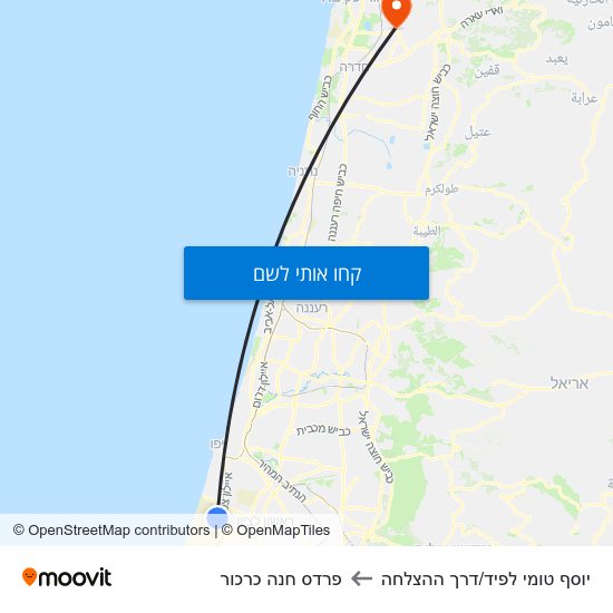 מפת יוסף טומי לפיד/דרך ההצלחה לפרדס חנה כרכור