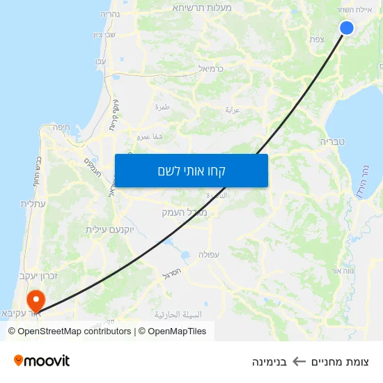 מפת צומת מחניים לבנימינה