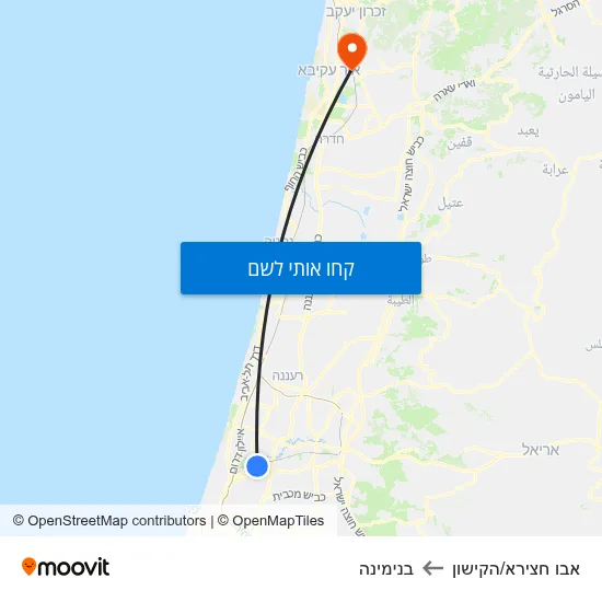 מפת אבו חצירא/הקישון לבנימינה