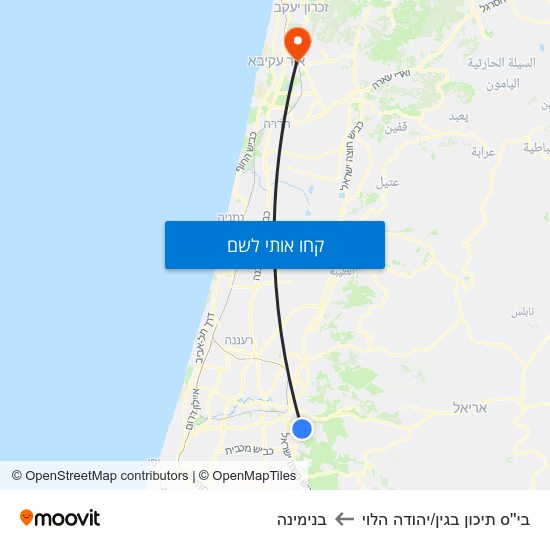 מפת בי''ס תיכון בגין/יהודה הלוי לבנימינה