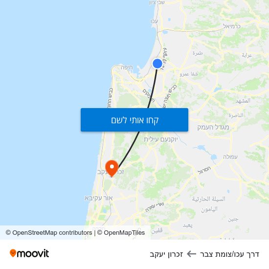 מפת דרך עכו/צומת צבר לזכרון יעקב