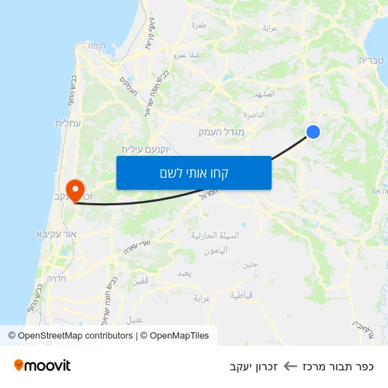 מפת כפר תבור מרכז לזכרון יעקב