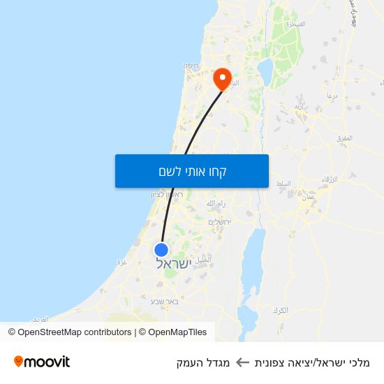 מפת מלכי ישראל/יציאה צפונית למגדל העמק