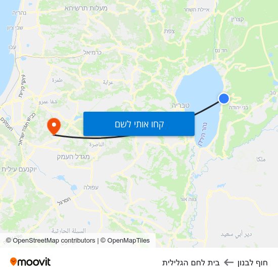 מפת חוף לבנון לבית לחם הגלילית