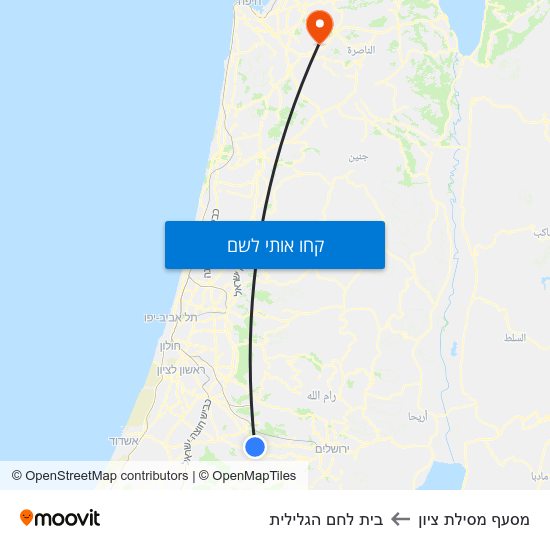 מפת מסעף מסילת ציון לבית לחם הגלילית