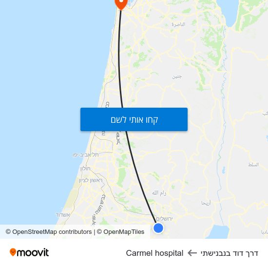 מפת דרך דוד בנבנישתי לCarmel hospital