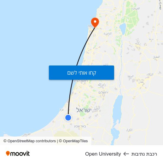 מפת רכבת נתיבות לOpen University