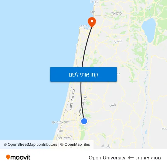 מפת מסוף אורנית לOpen University