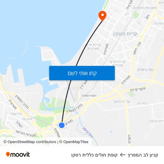 מפת קניון לב המפרץ לקופת חולים כללית רסקו