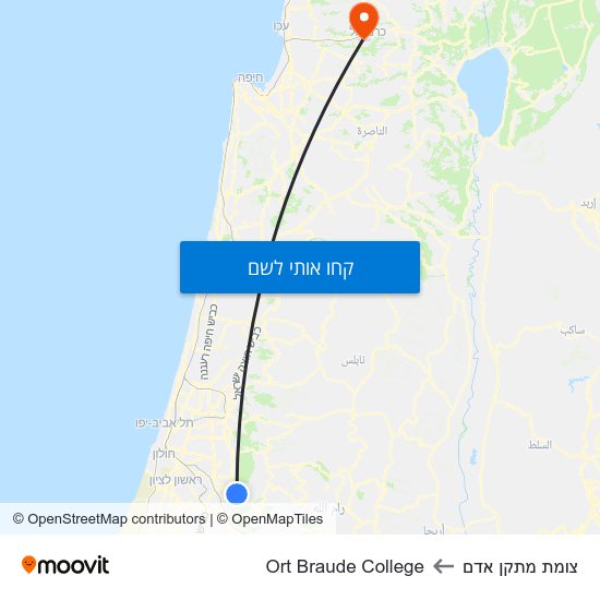 מפת צומת מתקן אדם לOrt Braude College