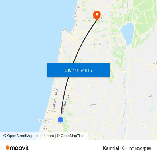 מפת שוק/מנצורה לKarmiel