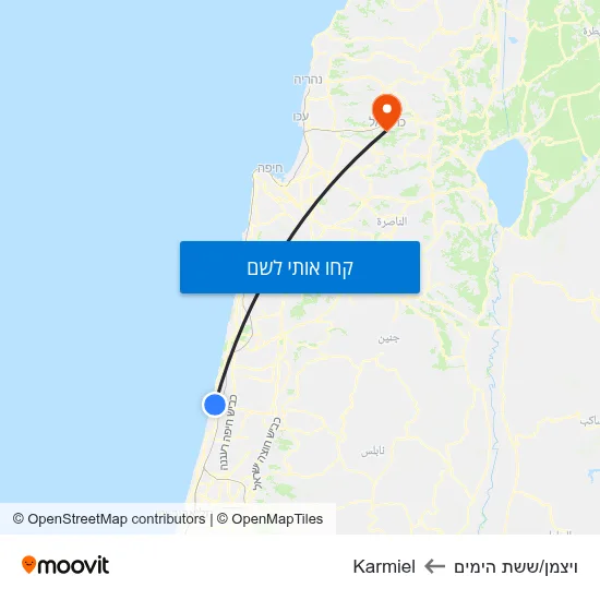 מפת ויצמן/ששת הימים לKarmiel