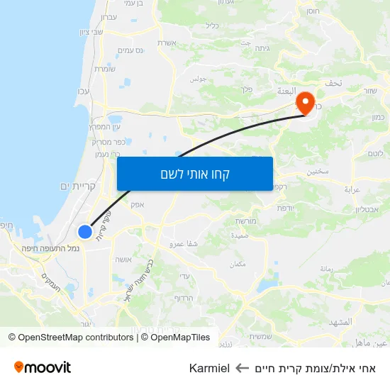 מפת אחי אילת/צומת קרית חיים לKarmiel