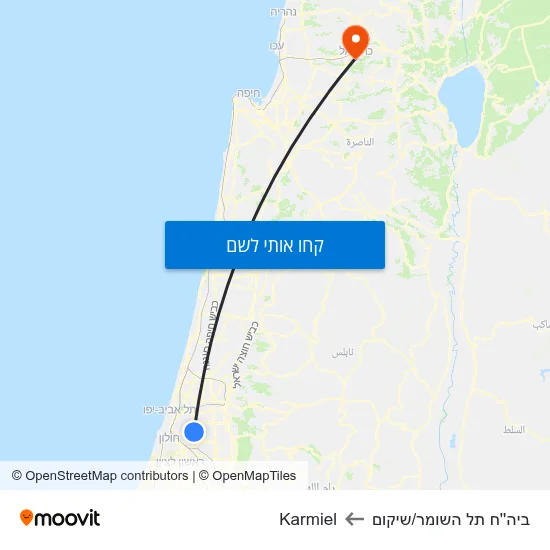 מפת ביה''ח תל השומר/שיקום לKarmiel