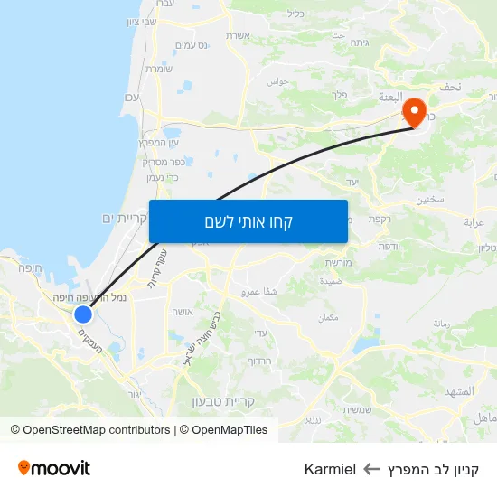 מפת קניון לב המפרץ לKarmiel