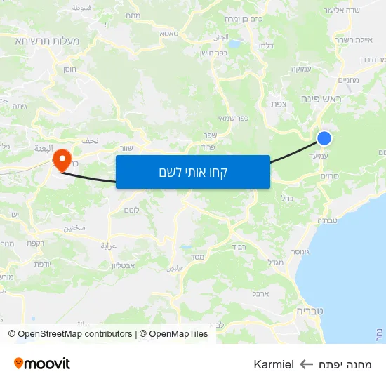 מפת מחנה יפתח לKarmiel
